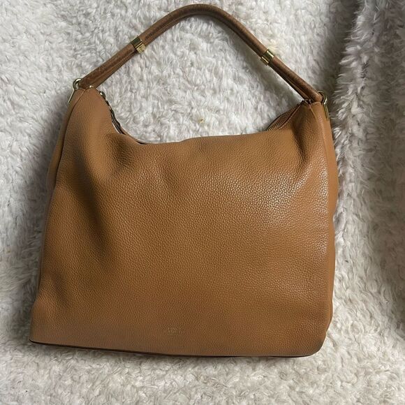 VINCE CAMUTO Toasted Tan / Light Brown Pebbled Leather Hobo Shoulder Bag - Picture 5 of 14